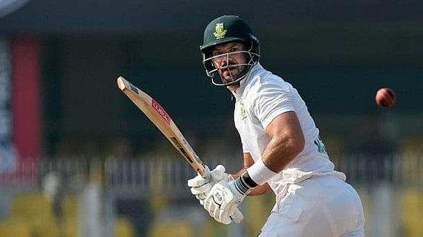 South Africa's Aiden Markram plays a shot on the fourth day of the second cricket test match between India and South Africa in Guwahati. - | Photo: AP/Anupam Nath