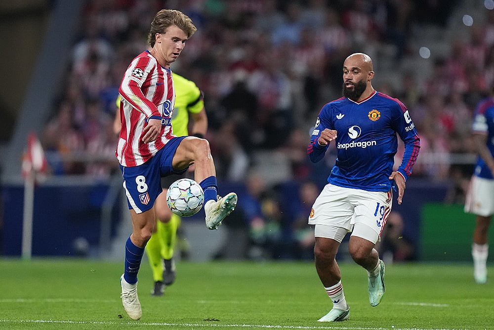 Champions League Soccer Match: Atletico Madrid vs Manchester United