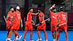 | Photo: PTI/Atul Yadav : From left, India's Abhishek, Mandeep Singh, Sukhjeet Singh, Sumit, Manpreet Singh and Rajinder Singh celebrate after winning the men's semifinal hockey match between India and Pakistan, at the ongoing 20th Asian Games, in Kakamigahara, Japan.
