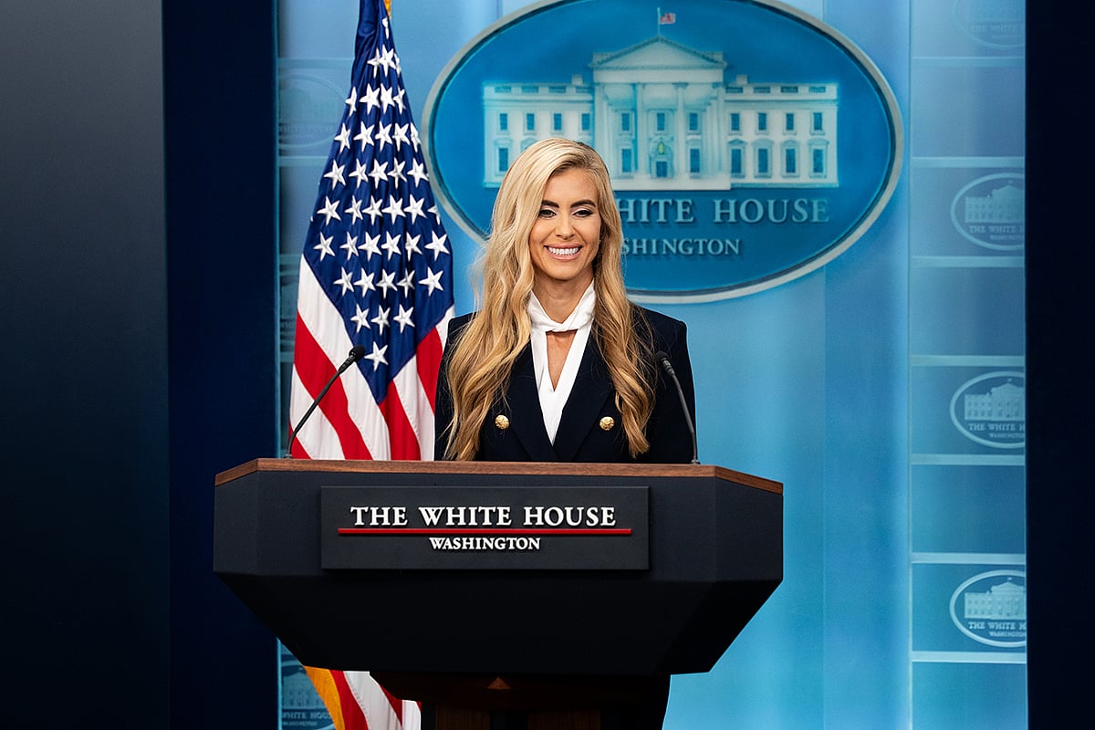 The new press secretary praised Donald Trump’s agenda and said, “We love new media and we want to be able to embrace it.” - X, @WHPressPool