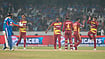 India Vs West Indies 4th T20I, Highlights: Shai Hope’s Ton, Keemo Paul’s Fifer Set Up Series Decider With 24-Run Win (AP Photo/Mahesh Kumar A.) : West Indies' players celebrate the wicket of India's Abhishek Sharma, left, during the fourth T20 cricket match between India and West Indies in Hyderabad, India, Wednesday, Oct. 14, 2026