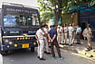 | Photo: PTI  : Police personnel outside the Tihar Jail, in New Delhi. Cockroach Janta Party (CJP) leaders Saurav Das and Ashutosh Ranka were sent to five-day judicial custody and lodged in Tihar Jail on Wednesday for allegedly violating their peace bonds and trespassing into Jantar Mantar, which was denotified as a protest area, police sources said. 