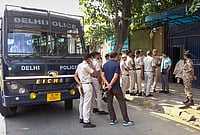 | Photo: PTI  : Police personnel outside the Tihar Jail, in New Delhi. Cockroach Janta Party (CJP) leaders Saurav Das and Ashutosh Ranka were sent to five-day judicial custody and lodged in Tihar Jail on Wednesday for allegedly violating their peace bonds and trespassing into Jantar Mantar, which was denotified as a protest area, police sources said. 