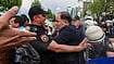 Turkey’s Media Crackdown Deepens As Police Raid Halk TV And Halt Live Broadcasts | Halk TV : Turkish police officers block access to Halk TV’s headquarters as supporters and political representatives gather outside.