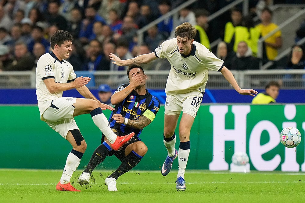Champions League Soccer Match: Club Brugge vs Inter Milan