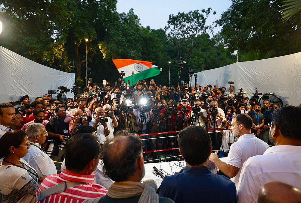 INDIA bloc joint press conference in Delhi