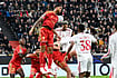| Photo: AP/Denes Erdos : Liverpool's Ronald Araujo, center, scores the opening goal of his team during the Champions League opening phase soccer match between LASK and Liverpool in Linz, Austria, Wednesday, Oct. 14, 2026.