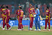 | Photo: PTI/Shailendra Bhojak : India's Mayank Yadav shakes hands with West Indies' Roston Chase after the fourth T20I cricket match of a series between India and West Indies, in Hyderabad, Telangana, Wednesday, Oct. 14, 2026.