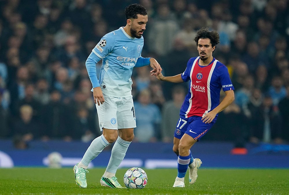 Man City vs PSG UEFA champions league football highlights-Rayan Cherki