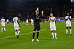 | Photo: AP/Alessandra Tarantino : Real Madrid players celebrate at the end of a Champions League opening phase soccer match between Roma and Real Madrid, in Rome, Wednesday, Oct.14, 2026.