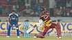 | Photo: AP/Mahesh Kumar A. : West Indies' captain Shai Hope plays a shot during the fourth T20 cricket match between India and West Indies in Hyderabad, India, Wednesday, Oct. 14, 2026.