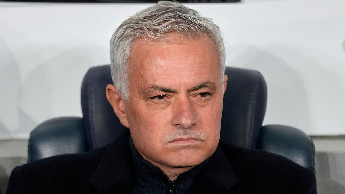 Jose Mourinho criticised Vinicius Jr's four-match suspension coming hours before Real Madrid faced Roma in the Champions League. - (AP Photo/Khalil Hamra)
