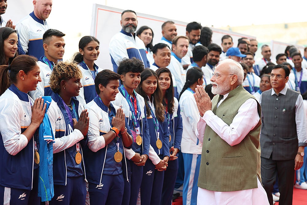 PM Narendra Modi meets Asian Games 2026 participants