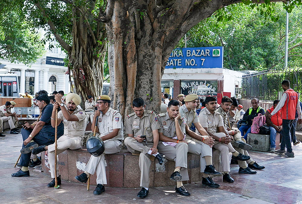 Security ahead of CJPs Tiranga march at Connaught Place