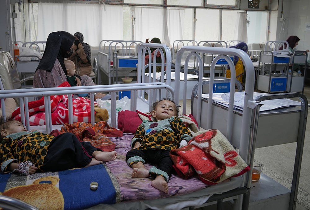 Afghan women care for their children in the malnutrition ward at Indira Gandhi children's hospital in Kabul, Afghanistan, Monday, Oct. 12, 2026. 
 - | Photo: AP/Siddiqullah Alizai