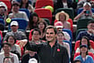 | Photo: AP/Andy Wong : Former tennis player Roger Federer, of Switzerland throws the ball as he plays at the Roger and Friends Celebrity Doubles Match with Marat Safin, former tennis player Dinara Safina, of Russia and Chinese celebrities during the Shanghai Masters tennis tournament in Shanghai, China, Friday, Oct. 16, 2026. 