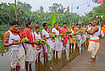 In Photos | From Kolabou Snan to Dhaak Processions, Bengal Marks Maha Saptami | Photo: PTI : People perform 'Kolabou Snan' rituals on the occasion of 'Maha Saptami' during the ongoing 'Durga Puja' festival, at Hatserandi village, in Birbhum, West Bengal.
