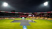(AP Photo/Aijaz Rahi) : The playing surface is protected from the rain at M Chinnaswamy Stadium before the start of the fifth T20 cricket match between India and West Indies in Bengaluru, India, Saturday, Oct. 17, 2026