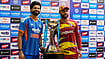 India Vs West Indies 5th T20I: Nine-Over Thriller Abandoned As Series Ends In 2-2 Draw (AP Photo/Aijaz Rahi) : India's captain Shreyas Iyer and West Indies' captain Shai Hope, right, pose with the winners' trophy after the five-match T20 cricket series between the two countries concluded in a draw, in Bengaluru, India, Saturday, Oct. 17, 2026
