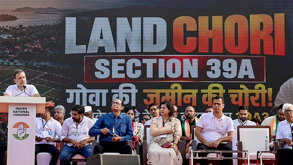 In this image received on Oct. 18, 2026, Leader of Opposition in the Lok Sabha Rahul Gandhi during 'Goy Rakhonn Yatra', in Margao, Goa.  - | Photo: AICC via PTI 