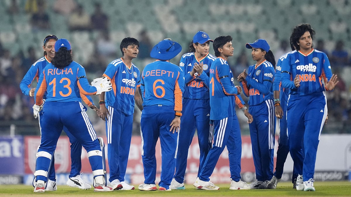 India's women's cricket team in action during the 1st T20I against Zimbabwe on Friday, October 16 - | Photo: X/BCCIWomen