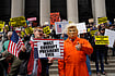 | Photo: AP/Madison Swart : Protesters gather for a "No Kings" rally on Saturday, Oct. 17, 2026, in New York.