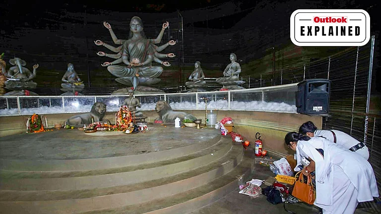 At least 19 people were killed in a stampede at Kolkata’s Chorbagan pandal - PTI