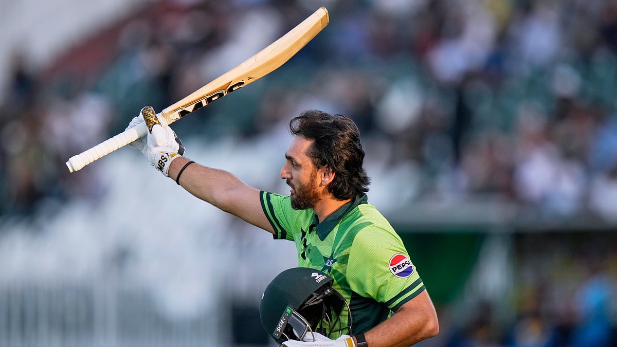 Pakistan's Salman Ali Agha reacts as he walks off the field after his dismissal during the tri-series one-day international cricket match between Pakistan and Sri Lanka, in Rawalpindi, Pakistan, Sunday, Oct. 18, 2026 - (AP Photo/Anjum Naveed)