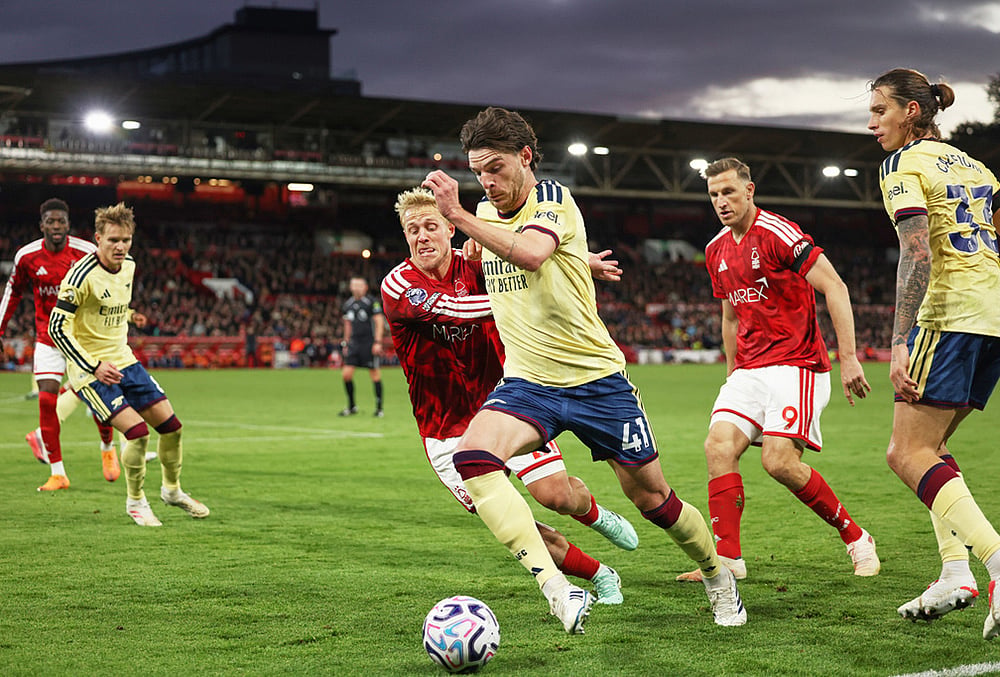 Nottingham Forest vs Arsenal Premier League soccer highlights-Arsenals Declan Rice