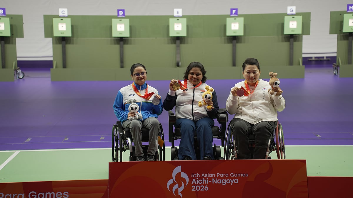 India won 11 medals, including four gold, five silver and two bronze, on October 19 at the Asian Para Games 2026. - PCI