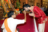In Photos: Bollywood Starts Partake In 80th North Bombay Durga Puja festival | Photo: PTI : Bollywood actor Ranbir Kapoor at the 80th North Bombay Sarbojanin Durga Puja 2026 during the festival, in Mumbai, Saturday, Oct. 17, 2026.