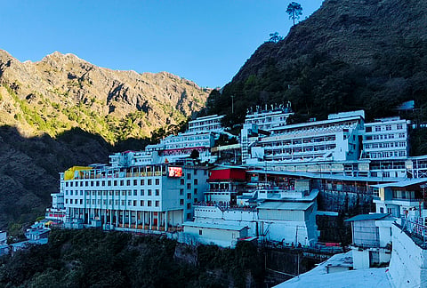 Mata Vaishno Devi shrine during Navratri festival, in Katra.
