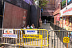 Man Held For Spreading Misinformation About Toll In Kolkata Durga Puja Stampede | Photo: PTI/Manvender Vashist Lav : Police personnel sit outside the Chorbagan Sarbojanin Durga Puja pandal following a recent stampede-like situation, in Kolkata.