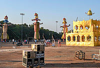 In Photos: Cities Across India Prepares For Ravan Dahan | Photo: PTI : Workers install effigies of demon king ‘Ravana’ ahead of the ‘Dussehra’ festival, in Ranchi, Monday, Oct. 19, 2026.