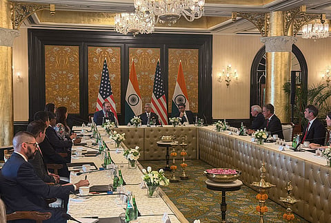 Union External Affairs Minister S Jaishankar meets a US Congressional delegation, in Mumbai, Maharashtra. 
