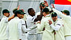 | Photo: X/ProteasMen : South Africa's players celebrating after they dismissed Nic Maddinson for a duck in the first innings on Tuesday