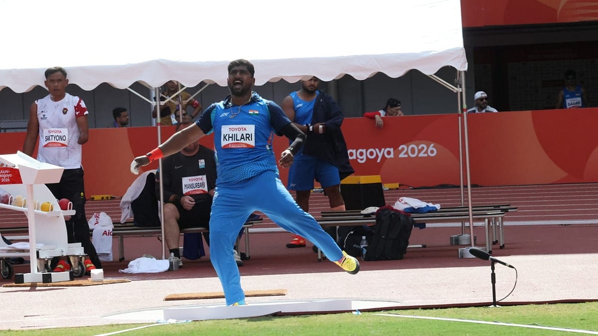 Sachin Khilari in action during the Asian Para Games 2026 - | Photo: PCI