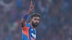 | Photo: AP/Ajit Solanki : India's Hardik Pandya celebrates the dismissal of South Africa's Dewald Brevis during the fifth T20 cricket match between India and South Africa in Ahmedabad.
