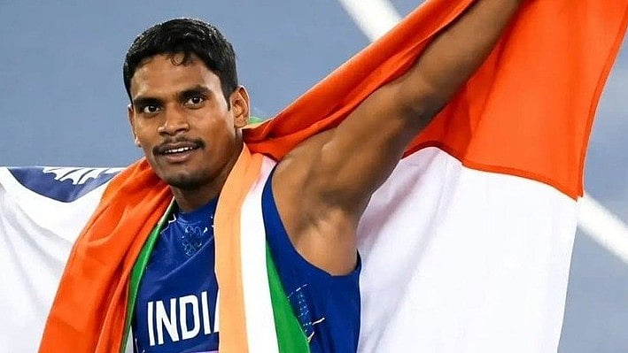 Dilip Gavit won gold in the men’s 100m T47 at the Para Asian Games in 10.69 seconds. - airnewsalerts/X