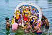 Day In Pics: October 21, 2026 | Photo: PTI : People immerse an idol of Goddess Durga on 'Vijayadashami', the final day of the Durga Puja festival, in Nadia district, West Bengal.