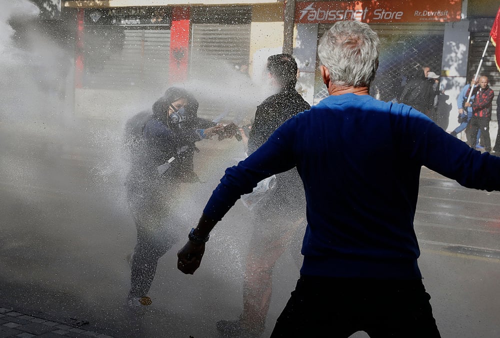 Albania Education Ministry protest