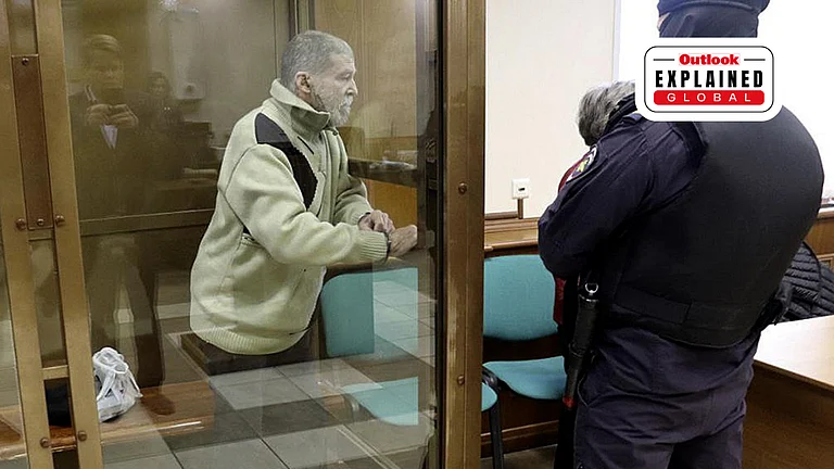 Stephen Hubbard, a US citizen accused of fighting as a mercenary for Ukraine, appears at a court hearing in Moscow - | Moscow City Court Press Service
