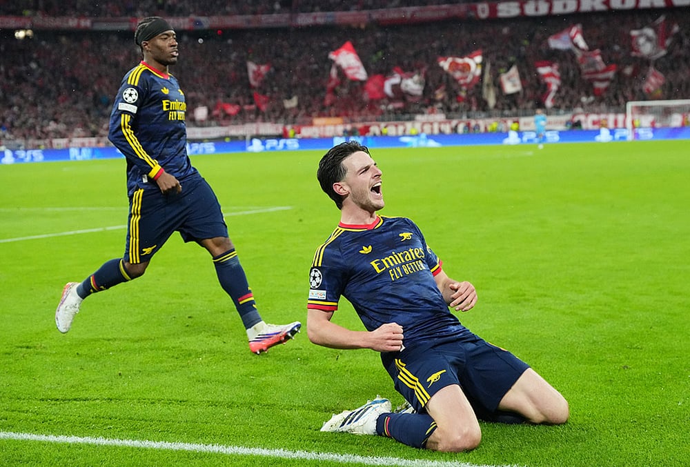 Bayern Munich vs Arsenal UEFA Champions League highlights-Arsenals Declan Rice