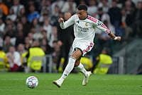 | Photo: AP/Bernat Armangue : Real Madrid's Kylian Mbappe is in action during the Champions League opening phase soccer match between Real Madrid and Leipzig in Madrid, Wednesday, Oct. 21, 2026. 