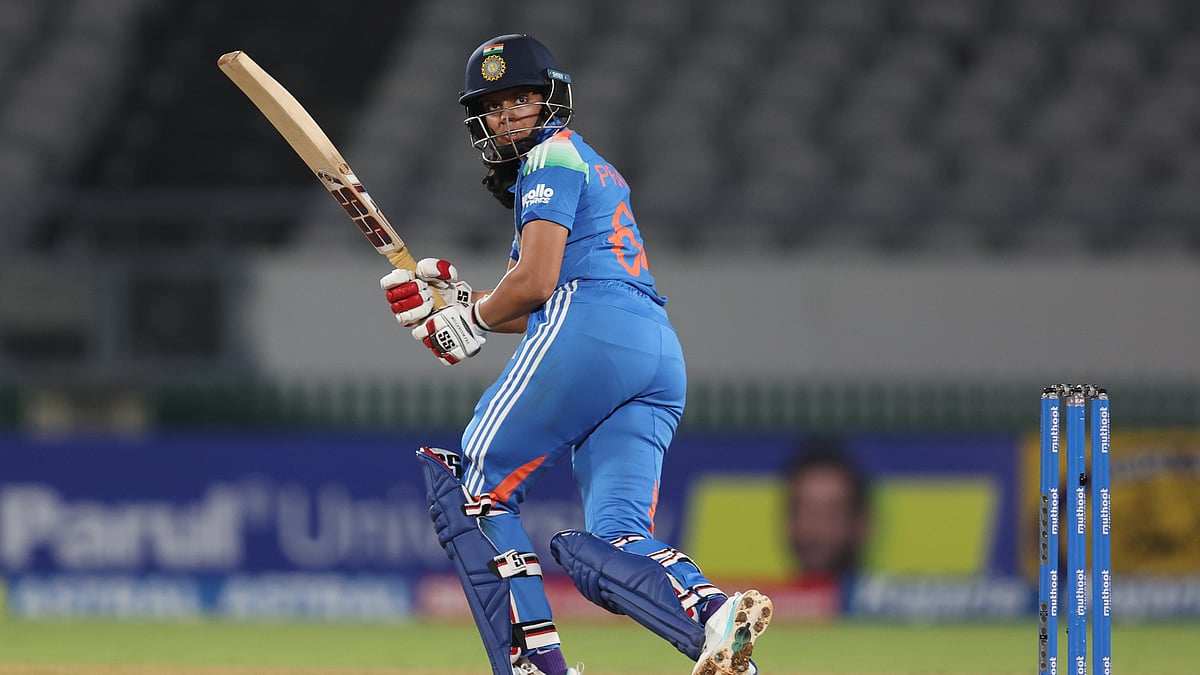 Pratika Rawal in action during India-Women Vs Zimbabwe-Women Live Score, 1st ODI 2026.  - BCCIWomen/X