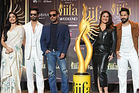 | Photo: AP/Rafiq Maqbool : Bollywood actors, from left, Rashmika Mandanna, Shahid Kapoor, Salman Khan, Kareena Kapoor Khan and Varun Dhawan pose for photographs during a press conference to announce the dates and venue for the 2027 International Indian Film Academy (IIFA) Awards in Mumbai, India, Thursday, Oct. 22, 2026.