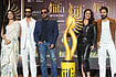 In Pics | IIFA 2027 Press Conference: Shahid Kapoor, Kareena Reunite; Salman Khan, Rashmika Mandanna Grace The Event | Photo: AP/Rafiq Maqbool : Bollywood actors, from left, Rashmika Mandanna, Shahid Kapoor, Salman Khan, Kareena Kapoor Khan and Varun Dhawan pose for photographs during a press conference to announce the dates and venue for the 2027 International Indian Film Academy (IIFA) Awards in Mumbai, India, Thursday, Oct. 22, 2026.