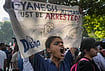 | Photo: PTI/Karma Bhutia : A demonstrator during a protest against the alleged deletion of voters and Special Intensive Revision (SIR) electoral rolls, in New Delhi, Friday, Oct. 23, 2026.