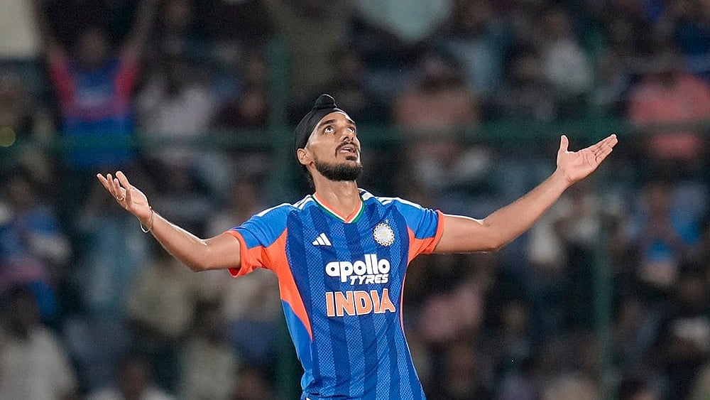 | Photo: PTI/Money Sharma : India's Arshdeep Singh celebrates after the wicket of Afghanistan's Mohammad Nabi during the first T20I cricket match between India and Afghanistan, in New Delhi, Sunday, Sept. 13, 2026.