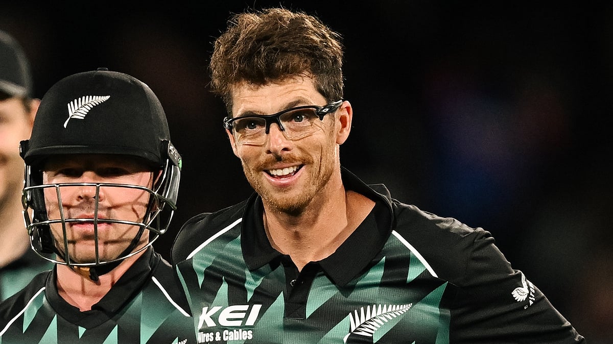 Mitchell Santner said he had watched Tilak Varma’s growth closely at Mumbai Indians after defeat in 2nd T20I.  - BLACKCAPS/X